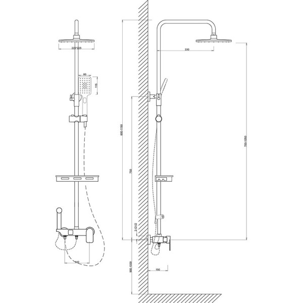 Душевая система Melodia Blues черная (MSC00108C_bk) Душевая система Melodia Blues черная (MSC00108C_bk)