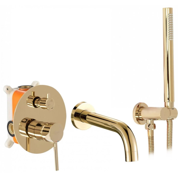 Душевая система для ванны Rea Lungo + Box Gold mat (REA-B7503)