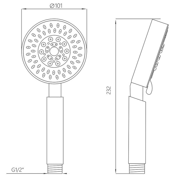 Душевая лейка Melodia 5 функций d100 L230 хром/серый (MKP20590) Душевая лейка Melodia 5 функций d100 L230 хром/серый (MKP20590)