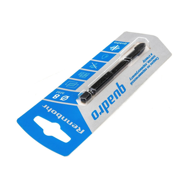 Сверло по стеклу и керамике Rennbohr Quadro 8 мм. (4-х гранное) (676108)