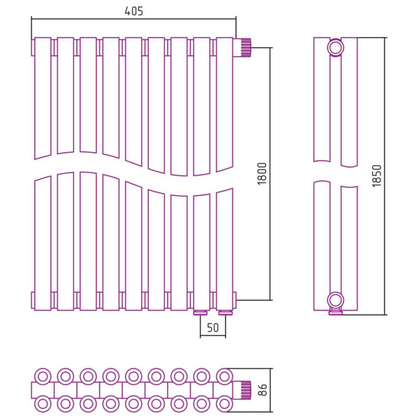 Дизайн-радиатор Сунержа Эстет-00 EU50 1800*405 9 секций белый (12-0322-1809) Дизайн-радиатор Сунержа Эстет-00 EU50 1800*405 9 секций белый (12-0322-1809)