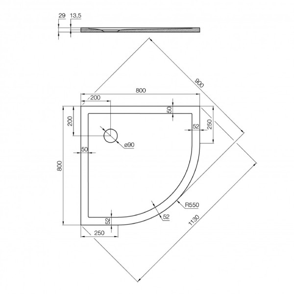 Душевой поддон Aquaton Калифорния 80x80x3,7 белый (1.A740.0.3,6C.A01.0)