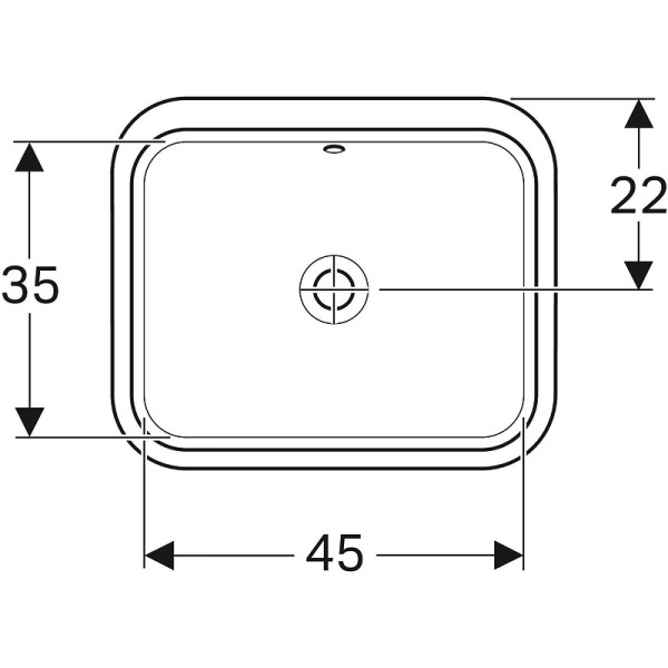 Раковина встраиваемая Geberit VariForm 45x35 без отверстием под смеситель, с отверстием перелива, белая (500.760.01.2) Раковина встраиваемая Geberit VariForm 45x35 без отверстием под смеситель, с отверстием перелива, белая (500.760.01.2)