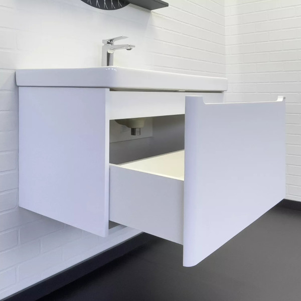 Тумба подвесная с раковиной Comforty Арзамас 800x475x480 белый матовый (00-00017177)
