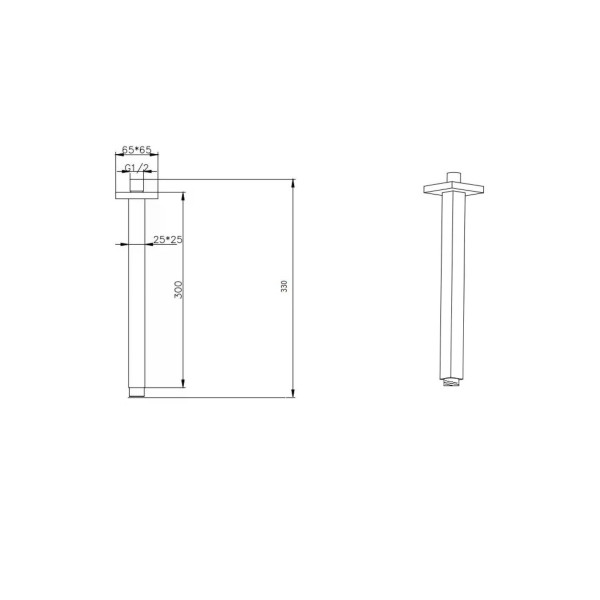 Держатель для верхнего душа Boheme Qubic черный (629-QUBIC-B)