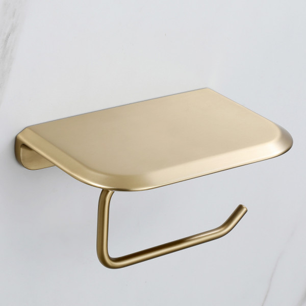 Бумагодержатель с полкой для телефона Abber Nord золото матовое (AA1530G)