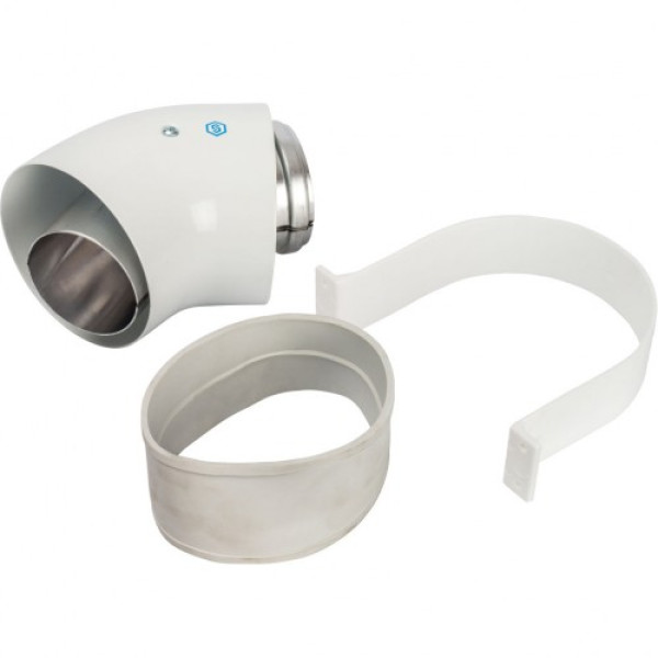 Элемент дымохода Stout отвод коаксиальный 45° п/м DN60/100 (уплотнения и хомут в комплекте) (SCA-6010-000045) Элемент дымохода Stout отвод коаксиальный 45° п/м DN60/100 (уплотнения и хомут в комплекте) (SCA-6010-000045)