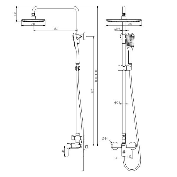 Смеситель для душа lemark Ursus черный (LM7260BL) Смеситель для душа lemark Ursus черный (LM7260BL)