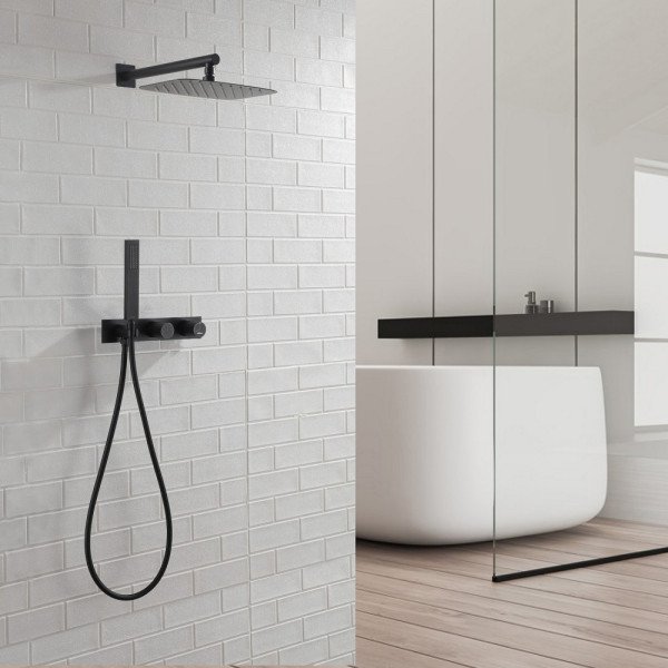 Душевая система Abber Rund  черный матовый (AF8718B)