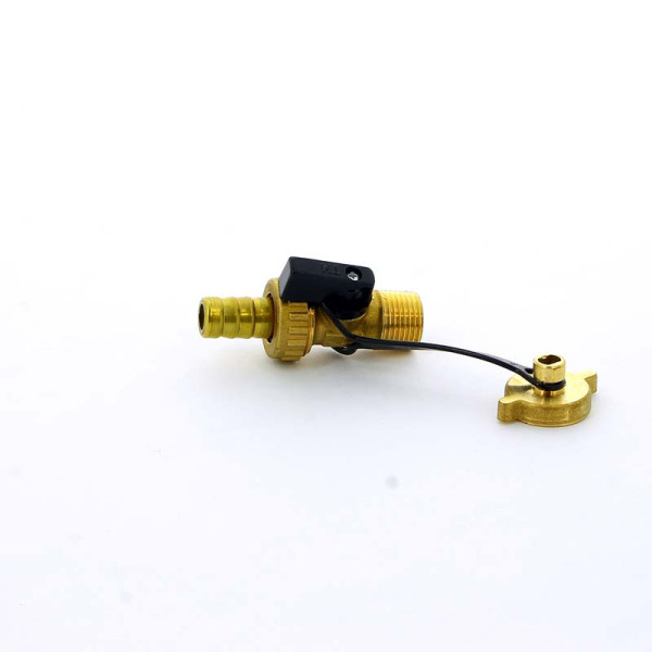 Кран шаровый сливной с заглушкой Tiemme 1/2" Н (черная ручка) (2950001) Кран шаровый сливной с заглушкой Tiemme 1/2" Н (черная ручка) (2950001)