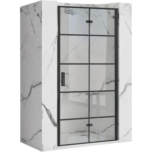 Душевая дверь Rea Molier 90x190 Black стекло прозрачное, профиль черный (REA-K8538+K6395)
