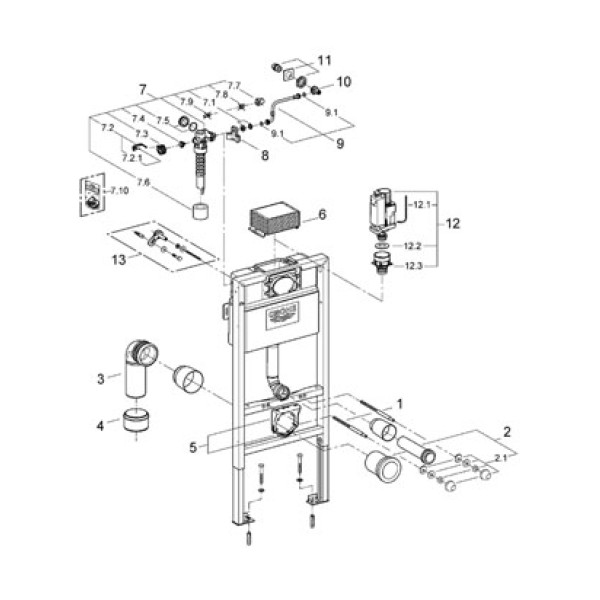 Инсталляция для подвесного унитаза Grohe Rapid SL 38525 985 мм