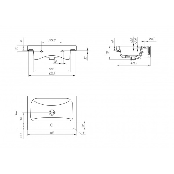 Раковина встраиваемая Cersanit Moduo 60x46 (UM-MOD60/1)