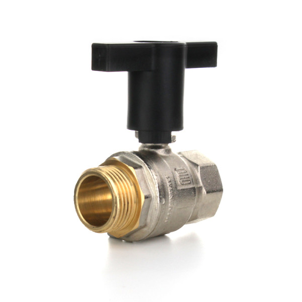 Кран шаровой Elsen 1/2" НВ Strong T черная высокая бабочка, латунь (EV12.6201) Кран шаровой Elsen 1/2" НВ Strong T черная высокая бабочка, латунь (EV12.6201)