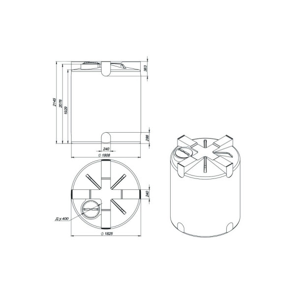 Емкость ЭкоПром T 5000 л. синяя (107.5000.601.0) Емкость ЭкоПром T 5000 л. синяя (107.5000.601.0)