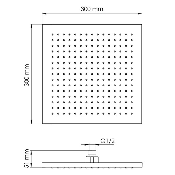 Верхний душ WasserKRAFT 300x300 никель (A359) Верхний душ WasserKRAFT 300x300 никель (A359)