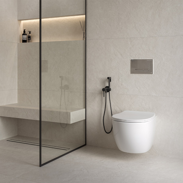 Комплект инсталляция с унитазом Galaxy RML SLM и клавишей Sanita LUXE сиденье+клавиша хром (Set.SL.Galaxy.RML.SLM.DM/OLI.SM.CH.G.S2)