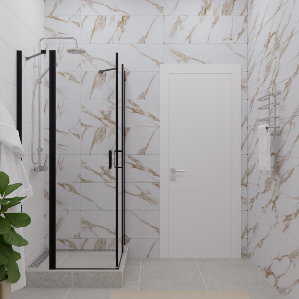 Душевой уголок Triton Тау 90x90 стекло прозрачное, профиль черный (DK283) Душевой уголок Triton Тау 90x90 стекло прозрачное, профиль черный (DK283)