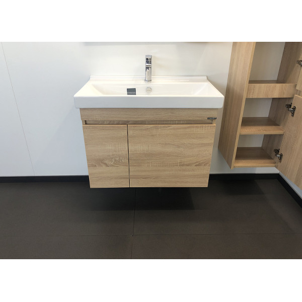 Тумба подвесная с раковиной Comforty Тромсе 800x450x630 дуб сонома (00004142219)