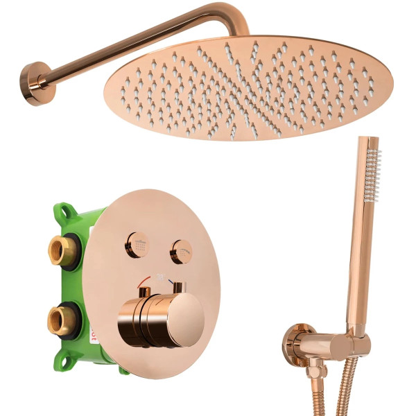 Душевая система термостатический Rea Miler + Box ROSE Gold (REA-P6613)