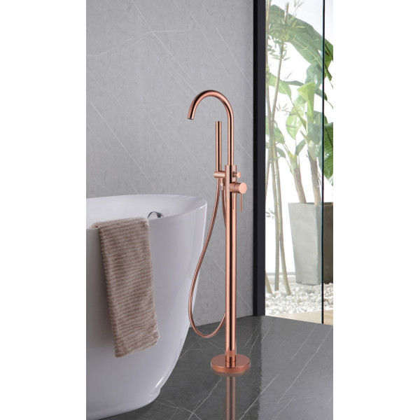 Смеситель напольный Abber Wasser Kreis розовое золото (AF8115RGN)