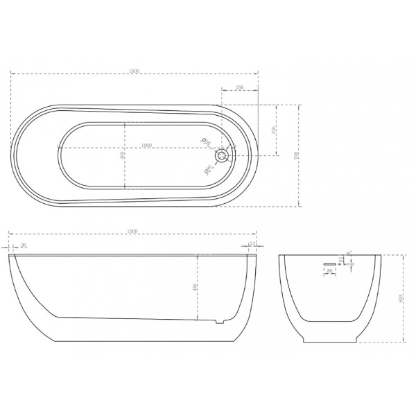 Ванна акриловая Abber 150x70 белая (AB9341-1.5)