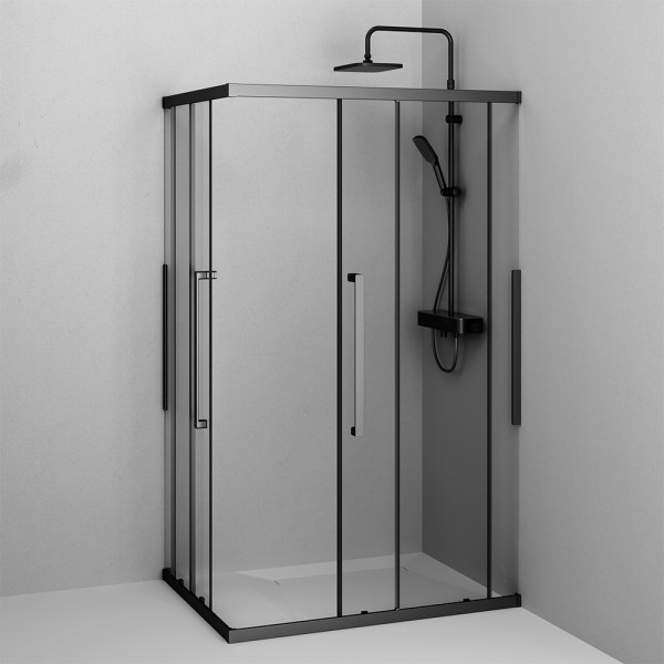 Душевой уголок AM.PM Func 117,8x77x200 стекло прозрачное, профиль черный матовый (W84G-403-12080-BТ)