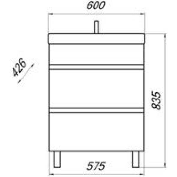 Тумба напольная Melodia Модерн 60 (Фостер 60) DB2 57,5x80 белая (MFR79472WT)