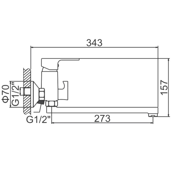 Смеситель для ванны и душа Ledeme с душевым гарнитуром (L2203W)