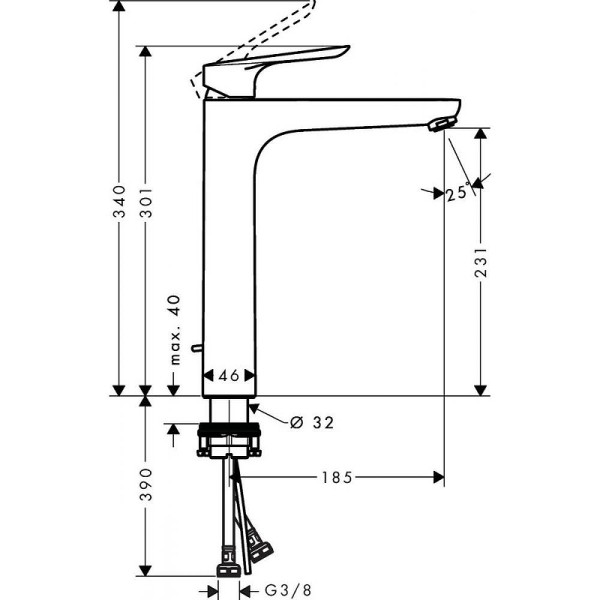 Смеситель для раковины Hansgrohe Logis E хром (71162000)