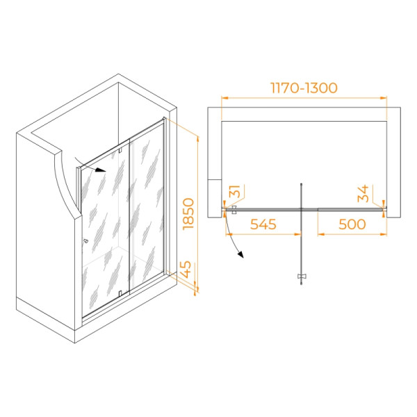 Душевая дверь RGW Passage PA-02-B NEW 120x185 стекло прозрачное, профиль черный (41080212-014) Душевая дверь RGW Passage PA-02-B NEW 120x185 стекло прозрачное, профиль черный (41080212-014)