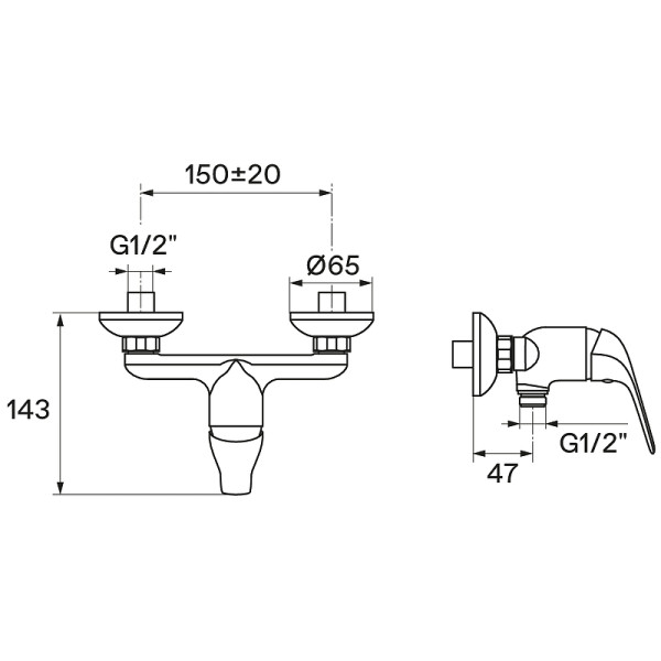 Смеситель для душа Santek Нико с душевым комплектом хром (WH5A20005C001)