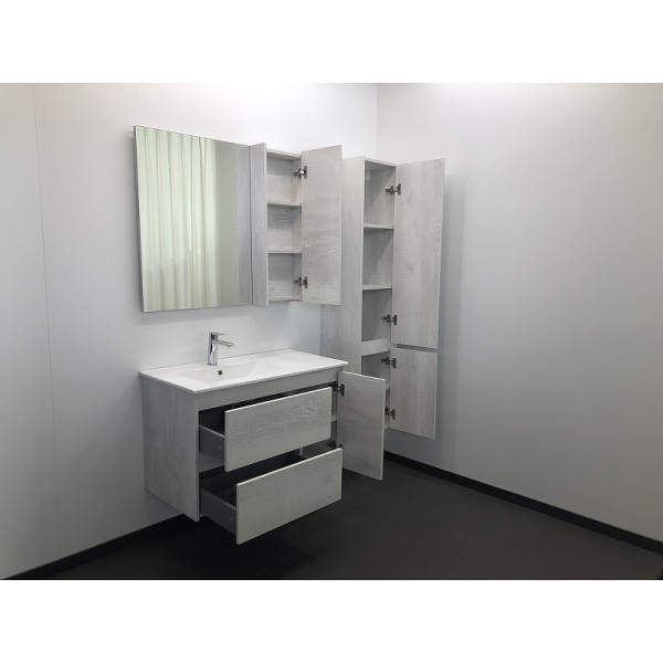 Пенал подвесной Comforty Бремен 350x350x1600 дуб белый (00004142376)