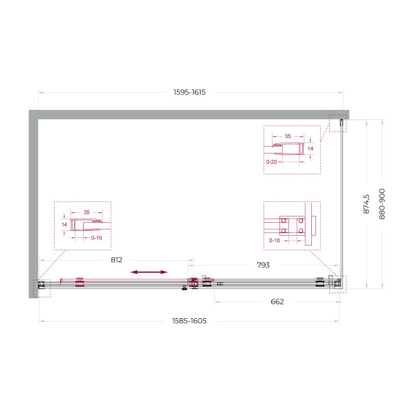 Душевой уголок BelBagno Soft Close-2 160x90x200 стекло прозрачное, профиль хром глянцевый (SOFT_CLOSE-2-AH-1-160/90-C-Cr)