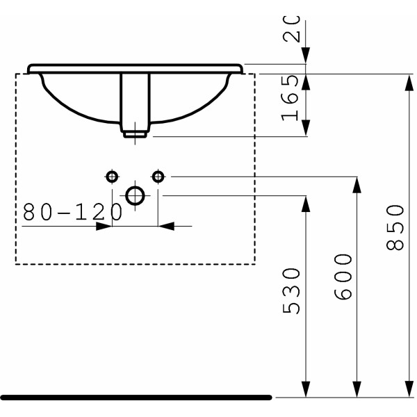 Раковина встраиваемая Laufen Pro B 56х44 (8.1395.1.000.104.1)