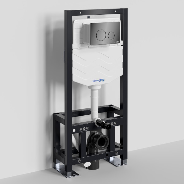 Инсталляция для унитаза WasserKRAFT Dill с клавишей смыва черный глянец (61TLT.010.ME.PB02)