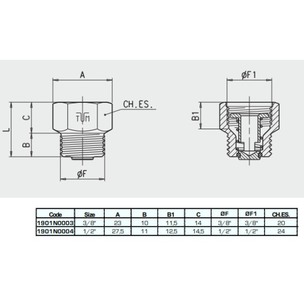 Клапан отсекающий "Tiemme" 3/8"*1/2" (латунь) (1980023) Клапан отсекающий "Tiemme" 3/8"*1/2" (латунь) (1980023)
