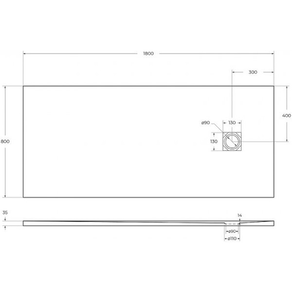 Душевой поддон BelBagno Uno 180x80x3,5 белый (TRAY-MR-UNO-AH-180/80-35-W-CR)