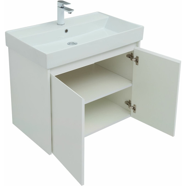 Тумба подвесная Aquanet Nova Lite 75 белый глянец (2 дверцы) (00298850)