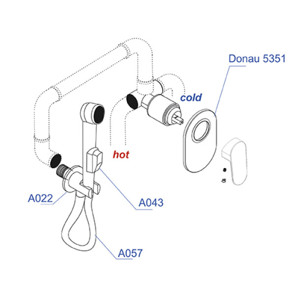 Смеситель с гигиеническим душем WasserKRAFT А11057 со шлангом 120 см Смеситель с гигиеническим душем WasserKRAFT А11057 со шлангом 120 см