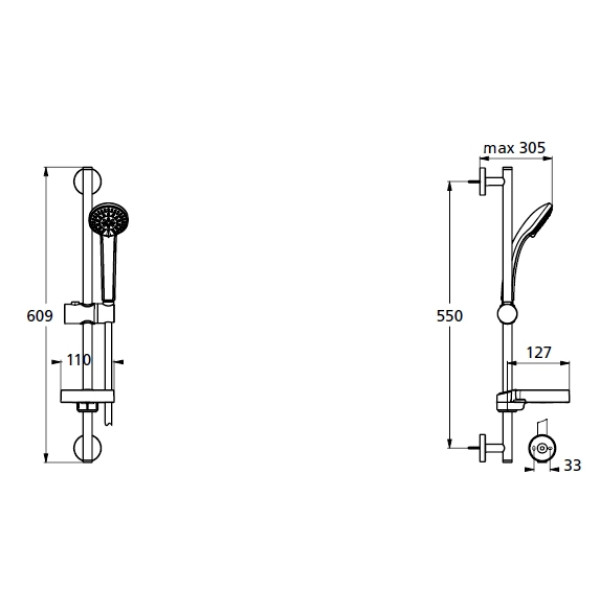 Гарнитур душевой Ideal Standard Ideal Rain (B9503AA)