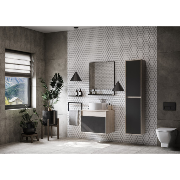 Пенал подвесной Aquaton Лофт Урбан 370x260x1600 графит, орегон (1.A248.1.03L.QX6.0)