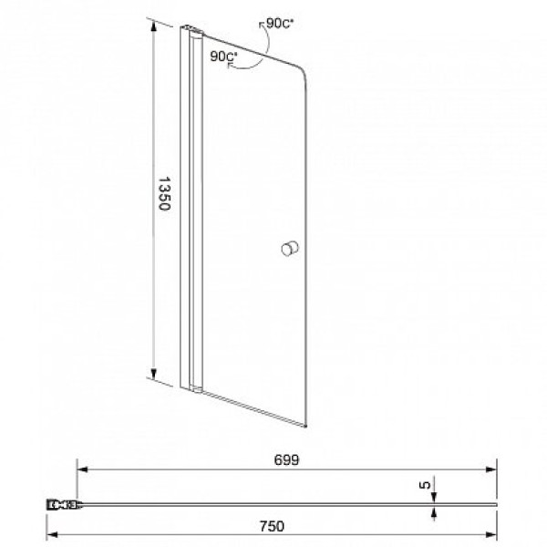 Душевая шторка на ванну Aquanet Alfa 1 NF6211 75х135 стекло прозрачное Душевая шторка на ванну Aquanet Alfa 1 NF6211 75х135 стекло прозрачное