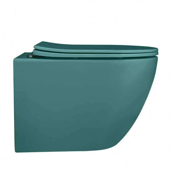 Унитаз подвесной ABBER Bequem темно-зеленый матовый, безободковый (AC1101MBG) Унитаз подвесной ABBER Bequem темно-зеленый матовый, безободковый (AC1101MBG)