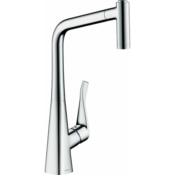 Смеситель для кухни Hansgrohe Metris с выдвижным изливом хром (14820000) Смеситель для кухни Hansgrohe Metris с выдвижным изливом хром (14820000)