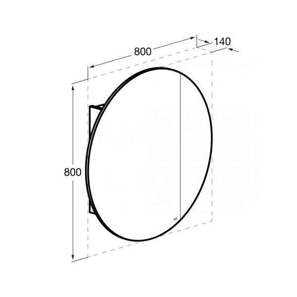 Шкаф зеркальный Roca Luna 800x140x800 антрацит (Z.RU93.0.773.7)