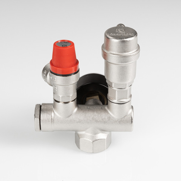 Группа безопасности для котла 1", 0-4 бар (латунь никелированная) Valtec (VT.460.0.3) Группа безопасности для котла 1", 0-4 бар (латунь никелированная) Valtec (VT.460.0.3)