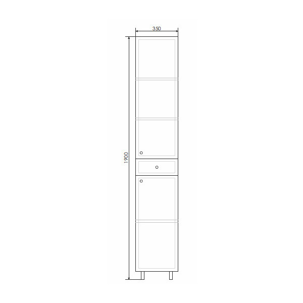 Пенал подвесной Comforty Севилья 350x1900x320 слоновая кость глянцевый (00-00001638)