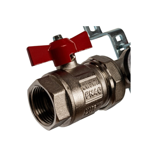 Коллекторная группа 4 отвода 1"x3/4"(18)EK в сборе без расходомеров Stout (нерж.сталь) (SMS-0912-000004)