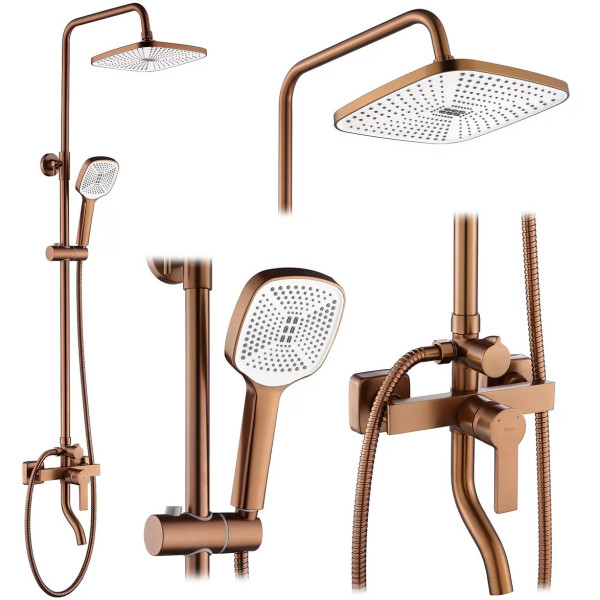 Душевая система с изливом Rea Argus Copper mat (REA-P3001)
